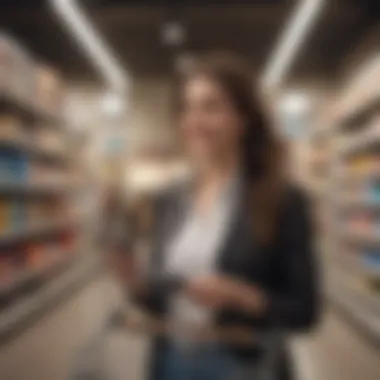 Illustration of happy shopper using Afterpay on Amazon