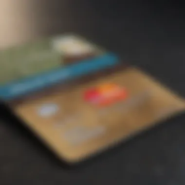 Close up of a credit card displaying travel rewards