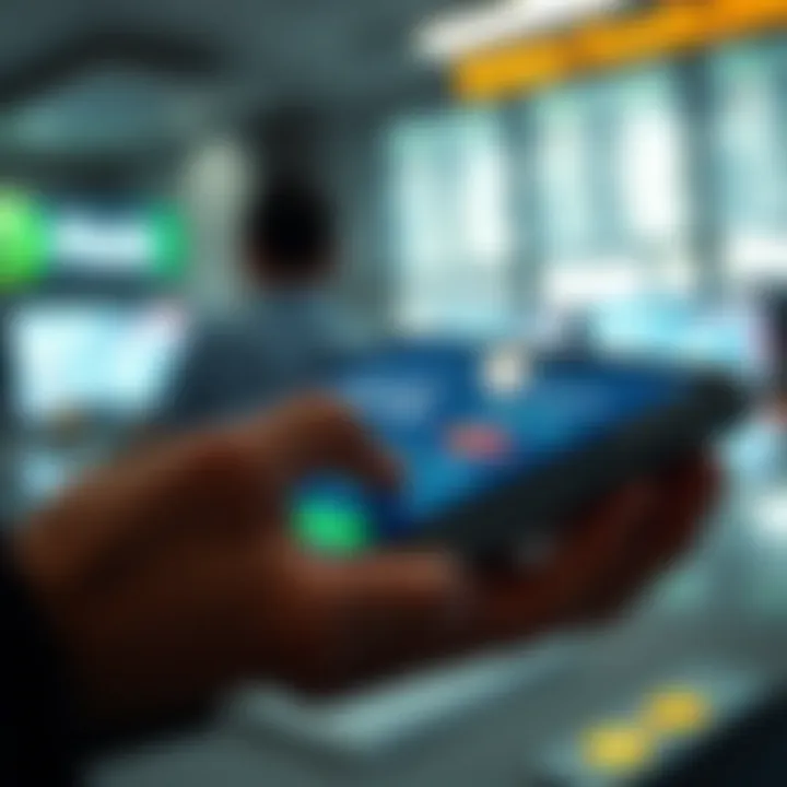 Digital banking interface on a device