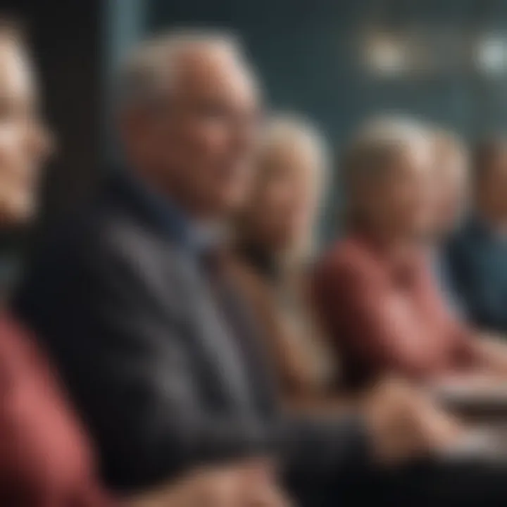 Diverse group of teachers at a retirement planning seminar