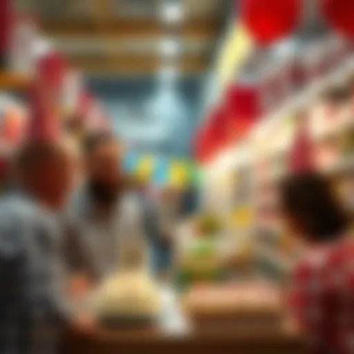 Celebration of a birthday in retail setting