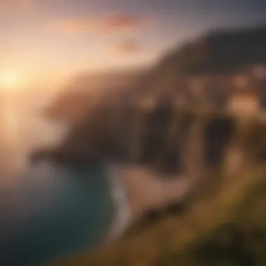 Breathtaking Sunset Over Clifftop Village