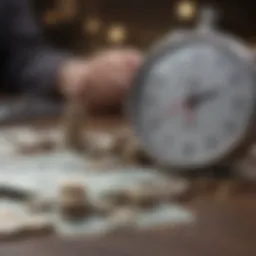 Conceptual illustration of hourly wages converting to annual salary