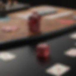 Dynamic table setup for a card game with chips and cards
