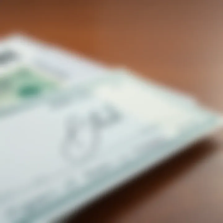 A close-up of a check with a signature