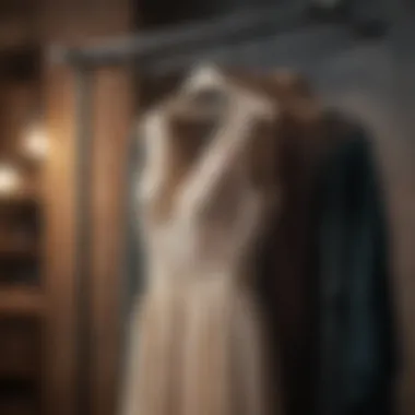Elegance in Vintage Chic Vintage Dress Hanging on Rack