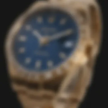 Classic Rolex Watch with Blue Dial and Gold Accents