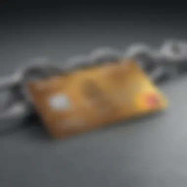 Illustration depicting credit card with a broken chain link symbolizing impact on credit score