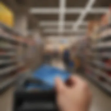 Using a Walmart Prepaid Debit Card at Checkout Person using Walmart prepaid debit card at checkout