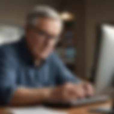 A person using a computer to access Social Security resources online