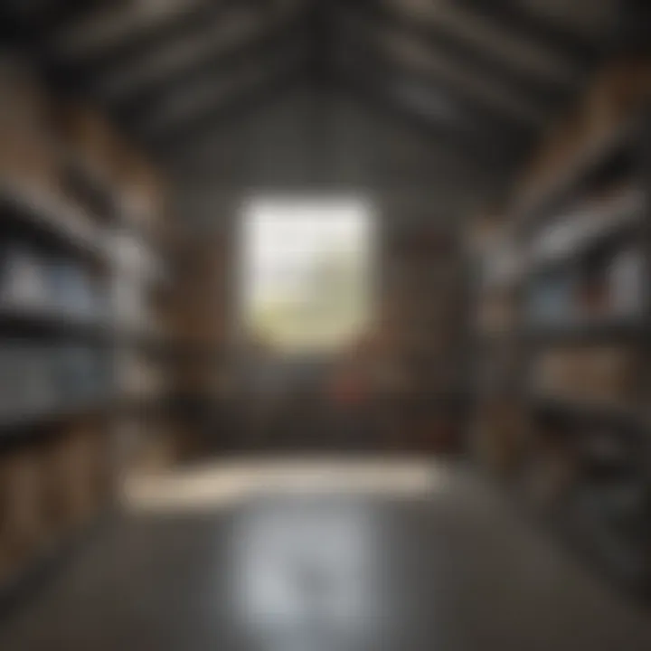 Interior of organized and spacious Costco shed