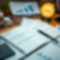 A well-organized financial planner open on a desk with a calculator and pen