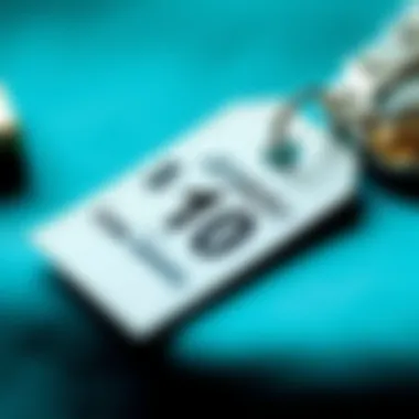 A close-up of a detailed price tag on a piece of handcrafted jewelry