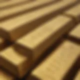 Golden bars representing gold investment