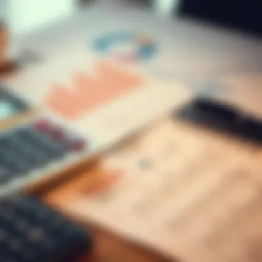 A calculator and charts depicting mortgage calculations