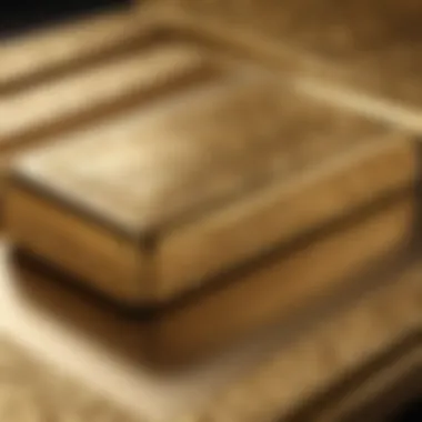 Detailed close-up of a gold bar's intricate design