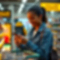 A shopper scanning Dollar General rewards coupons on a smartphone