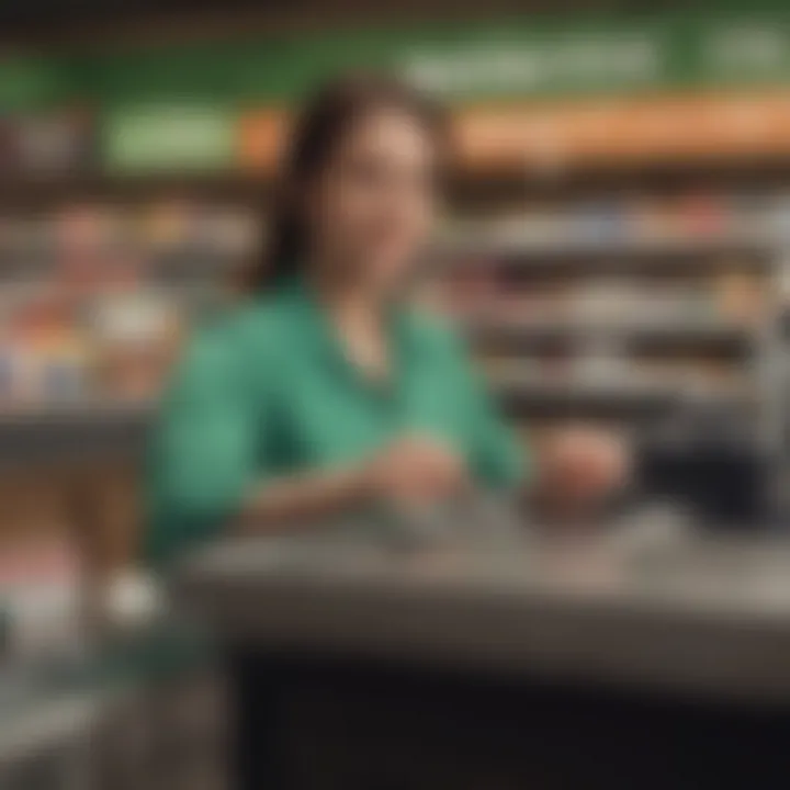 Happy Shopper Checking Out at Dollar Tree Counter