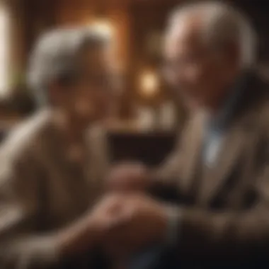 Elderly man teaching a small group