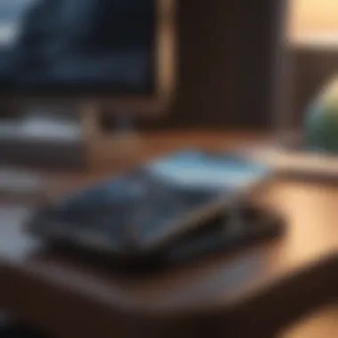 Sophisticated Display of Technology Elegant smartphone on luxury desk