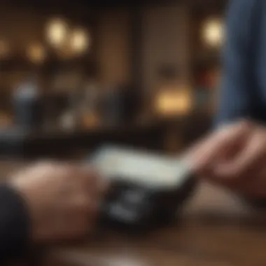 A person checking their credit card rewards on a smartphone