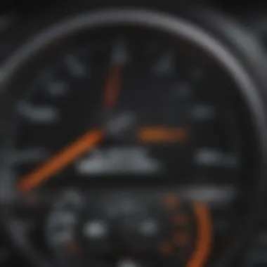 Close-up of a car dashboard displaying fuel efficiency metrics