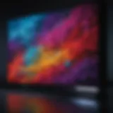 TV screen displaying vibrant colors