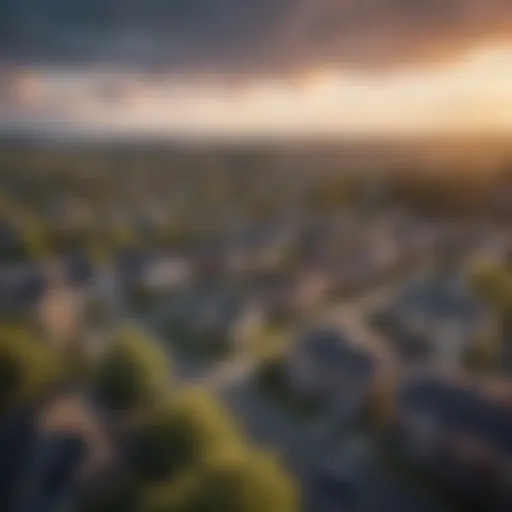 Aerial view of a vibrant Washington State neighborhood showcasing diverse architecture.