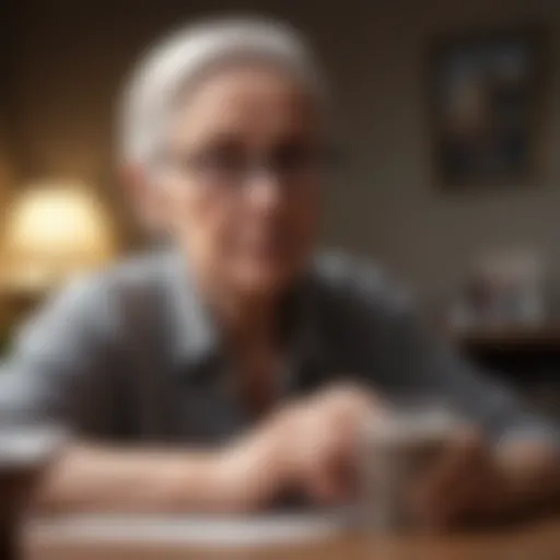 Elderly person contemplating retirement plans