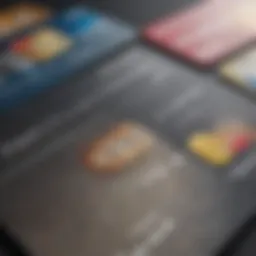 A close-up view of various bank debit cards showcasing their designs and features