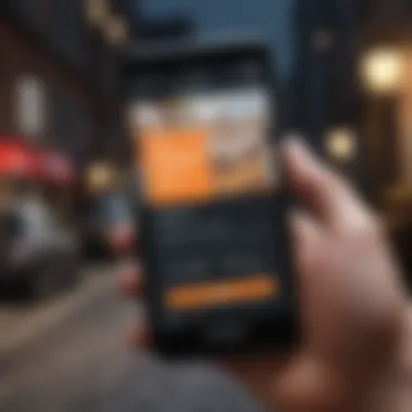 Delivery app interface on smartphone screen