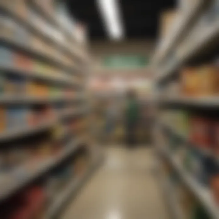 A shopper browsing various household items available at Dollar Tree