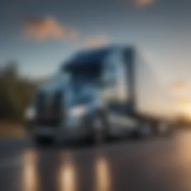 Modern Fuel Efficient Truck Technology A sleek modern truck showcasing fuel efficiency technology