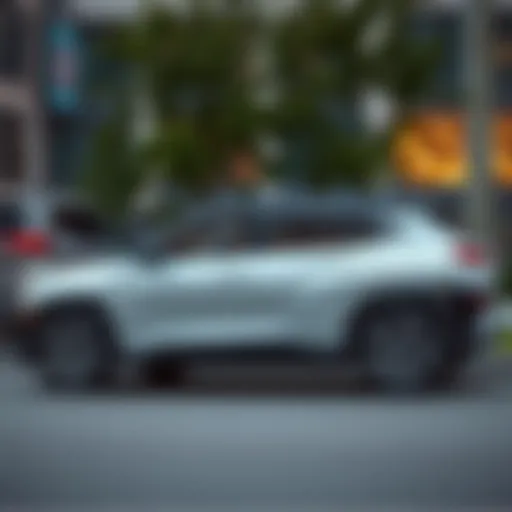 A sleek hybrid SUV parked in an urban environment, showcasing modern design and efficiency.