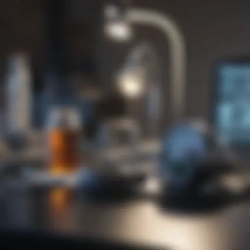 Medical equipment on a desk