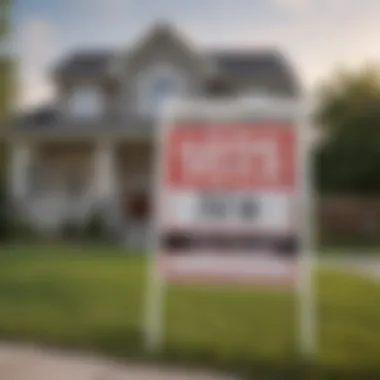 A close-up of a 'For Sale' sign in front of an affordable property, symbolizing availability.