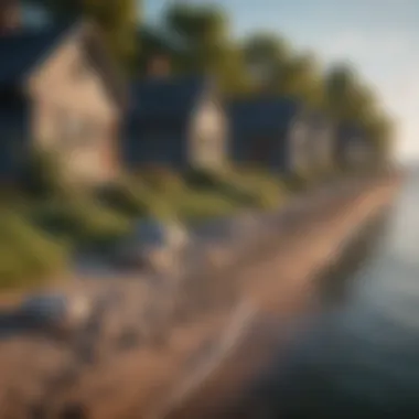 Group of cottages along Lake Erie coastline
