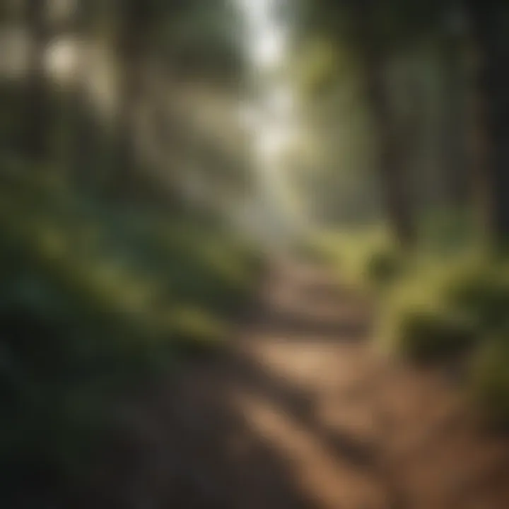 A serene landscape depicting nature trails for exploration