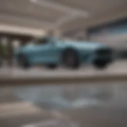 Luxury car showroom interior with elegant decor