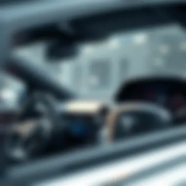 Technological Innovations in Electric Vehicles A close-up of the dashboard of an electric vehicle showcasing innovative technology