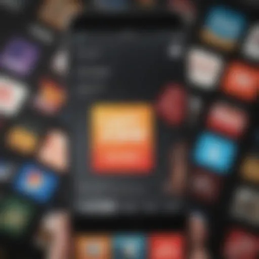 A collage of popular gift card apps on a smartphone screen.