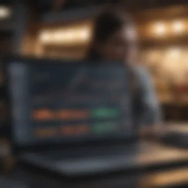 Market Analysis for Side Hustles Person analyzing market trends on a laptop