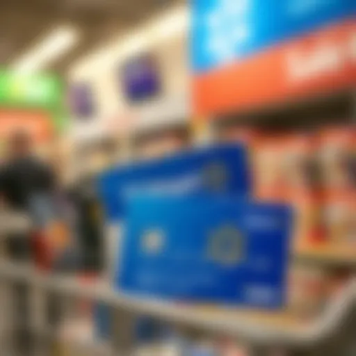 Illustration depicting various Walmart card types and their features