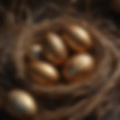 Gilded Easter Eggs in Nest