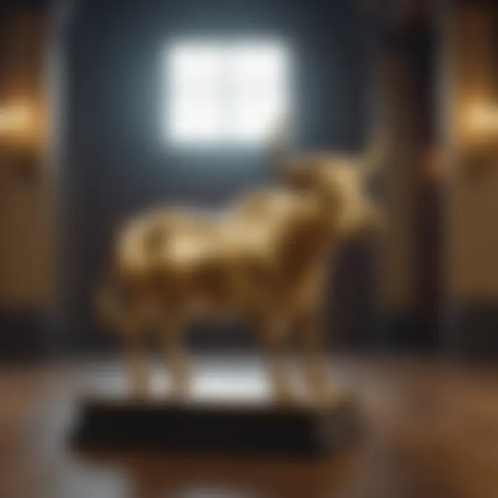 Golden Bull Sculpture Symbolizing Prosperity and Wealth