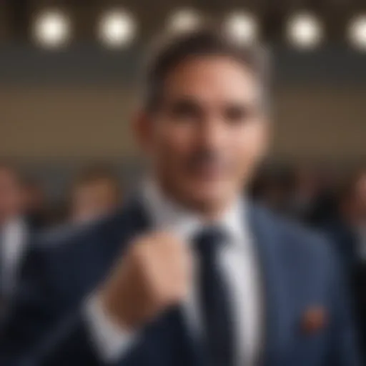 Grant Cardone confidently speaking at a business conference