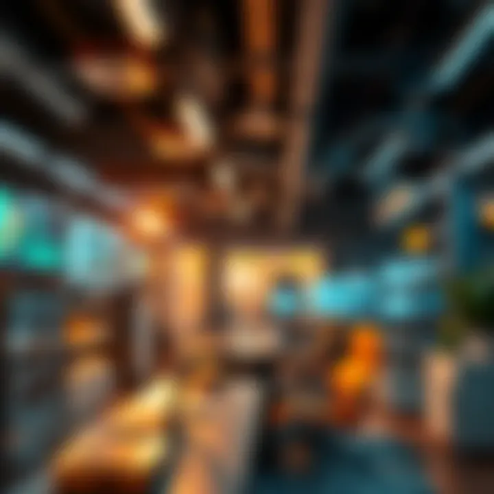 A futuristic office setting filled with technology and creativity, highlighting modern high-earning careers.