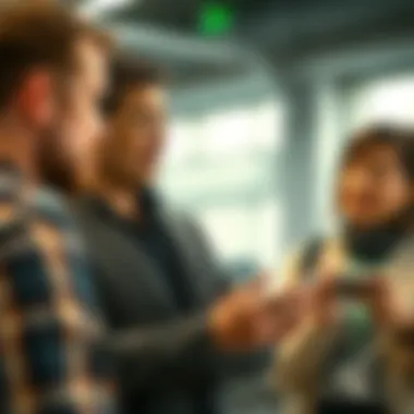 A confident individual discussing ideas with a team, exemplifying collaboration in a lucrative field.