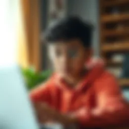 Young individual engaged in digital marketing