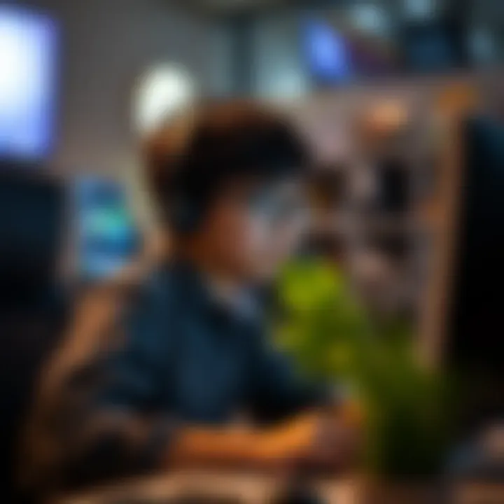 Adolescent working in a tech support role